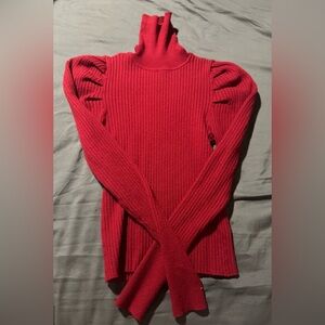Fashion Nova Burgundy Ribbed Turtleneck Sweater
